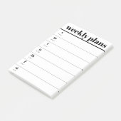 Minimal Weekly Planner Sticky Notes Pad (Schuin)