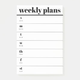 Minimal Weekly Planner Sticky Notes Pad