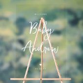 Minimal Welcome Baby shower Elegant Wit Script Acryl Bord (Neutraal)