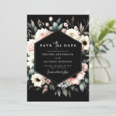 Minimal Whimsy Pink Floral Wedding Save The Date (Staand voorkant)