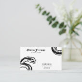 Minimal White and Black Snake Tattoo Artist Visitekaartje (Staand voorkant)
