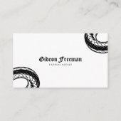Minimal White and Black Snake Tattoo Artist Visitekaartje (Achterkant)