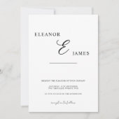 Minimal White and Black Wedding Invitation card Kaart (Voorkant)