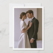 Minimal White and Black Wedding Invitation card Kaart (Achterkant)