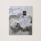 Minimal White Bear Pregnancy announcement  Legpuzzel (Verticaal)