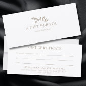 Minimal White Botanical Business Gift Certificates
