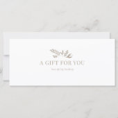Minimal White Botanical QR Code Gift Certificates (Voorkant)