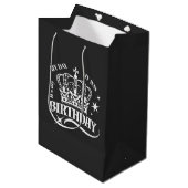 Minimal White Crown Birthday Typography Black Medium Cadeauzakje (Voorkant Gekanteld)