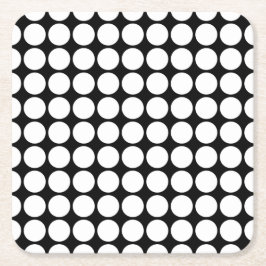 Minimal White Dots on Solid Black Background Kartonnen Onderzetters