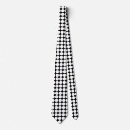 Minimal White Dots on Solid Black Background Stropdas