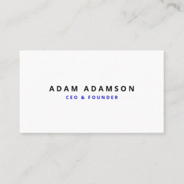 Minimal White Founder CEO President Corporate Visitekaartje