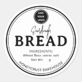 Minimal White Logo Bakery Sourdough Bread Sticker (Voorkant)