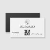 Minimal White Magnetic Card with Your Info (Voorkant / Achterkant)
