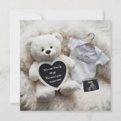 Minimal white Neutral Pregnancy announcement  Card Aankondiging (Voorkant)