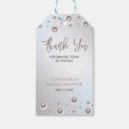 Minimal White Pearl Silver Vrijgezellenfeest Bedan Cadeaulabel