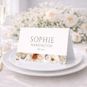 Minimal White Wedding Place Card  Kaart