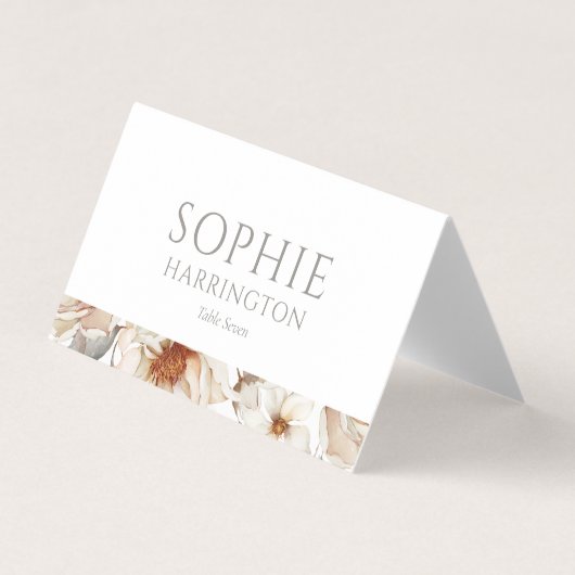 Minimal White Wedding Place Card  Kaart (Voorkant)