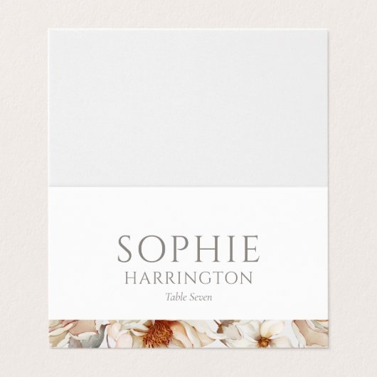 Minimal White Wedding Place Card  Kaart (Buitenkant ongevouwen)