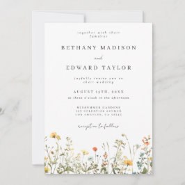 Minimal Wildflower All in One Wedding Kaart