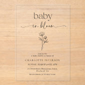 Minimal Wildflower Baby Shower Invitation Acryl Uitnodigingen (Voorkant)
