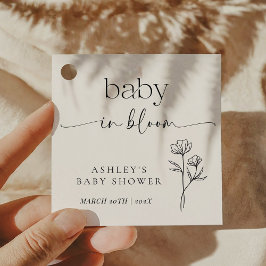 Minimal Wildflower Baby Shower Invitation Bedankjes Labels