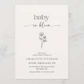 Minimal Wildflower Baby Shower Invitation Kaart (Voorkant)