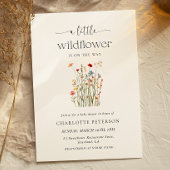 Minimal Wildflower Baby Shower Invitation Kaart