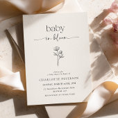 Minimal Wildflower Baby Shower Invitation Kaart