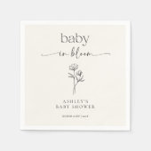 Minimal Wildflower Baby Shower Invitation Servet (Voorkant)