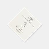 Minimal Wildflower Baby Shower Invitation Servet (Hoek)