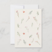 Minimal Wildflower Beige Boho Bloemen Huwelijk Bedankkaart (Achterkant)