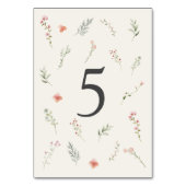 Minimal Wildflower Beige Boho Bloemen Huwelijk Kaart (Voorkant)