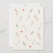 Minimal Wildflower Beige Boho Floral Baby shower Kaart (Achterkant)