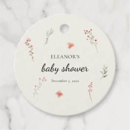 Minimal Wildflower Boho Baby shower Bedankjes Labels