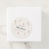 Minimal Wildflower Boho Baby shower Bedankjes Labels (In situ)