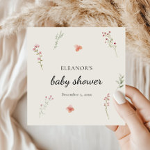 Minimal Wildflower Boho Baby shower