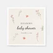 Minimal Wildflower Boho Baby shower Servet (Voorkant)