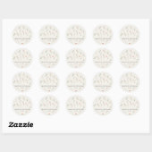 Minimal Wildflower Boho Beige Bloemen Huwelijk Ronde Sticker (Vel)