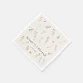 Minimal Wildflower Boho Beige Bloemen Huwelijk Servet (Hoek)