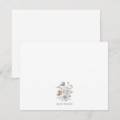 Minimal Wildflower Botanical Name Stationery  Notitiekaartje (Voorkant / Achterkant)