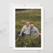 Minimal Wildflower Gay Pride Floral Fotobruiloft Kaart (Achterkant)