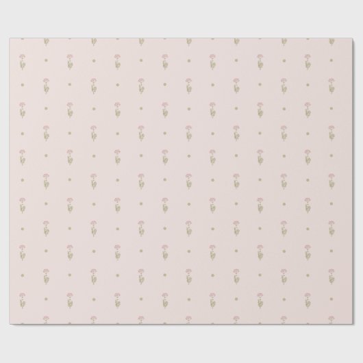 Minimal Wildflower Pattern with Dots Cadeaupapier (Vlak)