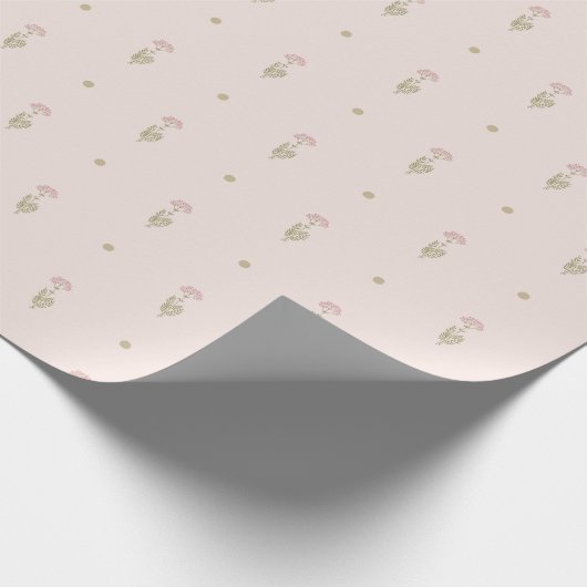 Minimal Wildflower Pattern with Dots Cadeaupapier (Hoek)