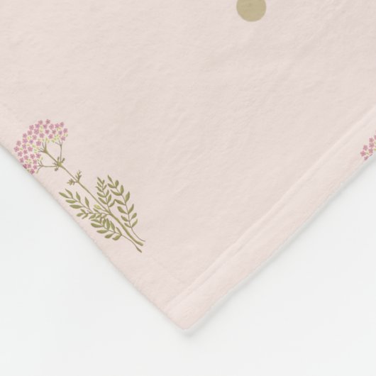 Minimal Wildflower Pattern with Dots Fleece Deken (Hoek)