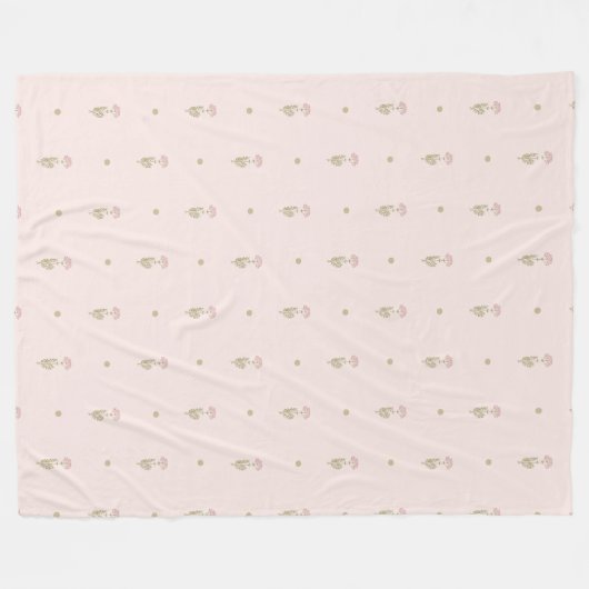 Minimal Wildflower Pattern with Dots Fleece Deken (Voorkant (Horizontaal))