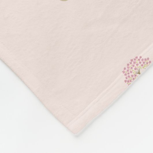 Minimal Wildflower Pattern with Dots Fleece Deken (Hoek)