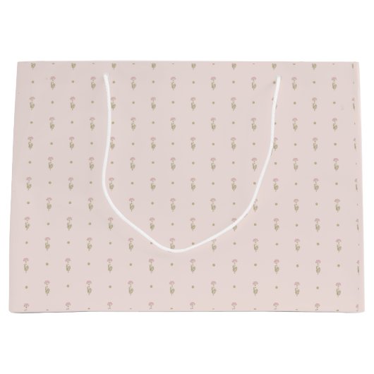 Minimal Wildflower Pattern with Dots Groot Cadeauzakje (Voorkant)