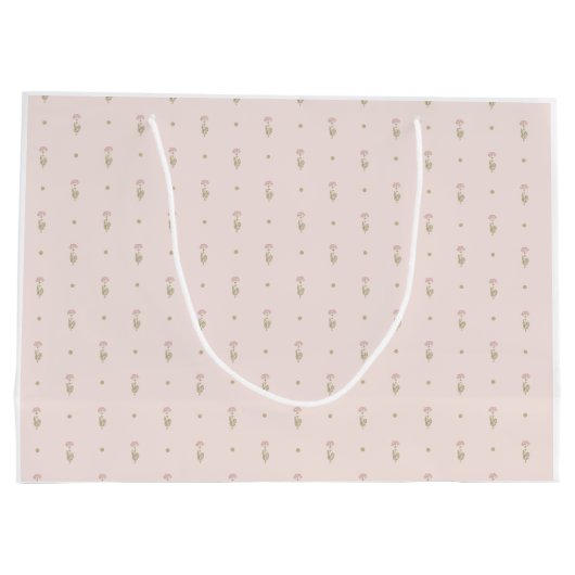 Minimal Wildflower Pattern with Dots Groot Cadeauzakje (Achterkant)