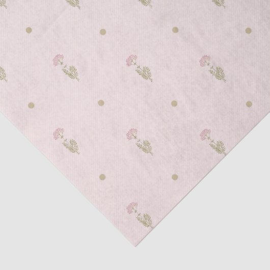 Minimal Wildflower Pattern with Dots Tissuepapier (Detail)