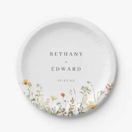 Minimal Wildflower Wedding Papieren Bordje